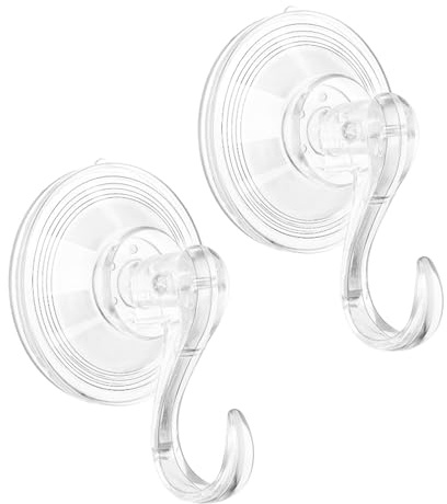 2pcs Suction Hooks Suction Cup Wreath Hook Wreath Hook Heavy-Duty Plastic Wreath Hook Vacuum Suction Cup Hooks Reusable Sucker Hook Clear Suction Hooks for Bathroom,Kitchen Hanging Suction(Small)