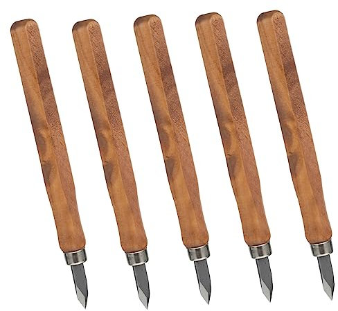 Artibetter 5 Piezas Cuchillos De Marcado Para Madera Mango De Madera Cortadores De Carpintería Herramientas De Tallado Cuchillos De Grabado Para Ebanista