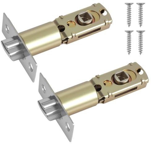 Tubular Mortice Latch Replacement,2 Pcs 45°Turning Angle Backset Deadlatch with 4 Screws for Internal Doors