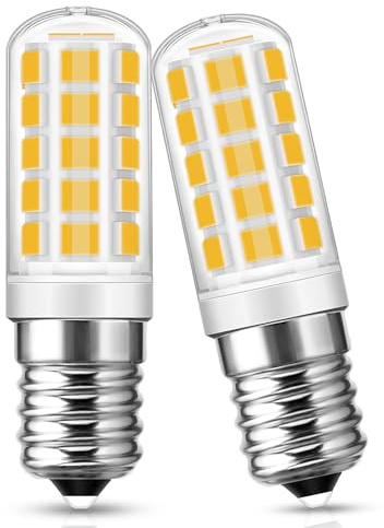 E14 LED Lampe, 3W LED E14 Ersatz 40W Lampen, 400 Lumen, Warmweiß 2700K, 2er | für Salzlampe, LED Kühlschrankbirne, Nähmaschine, Tischlampe
