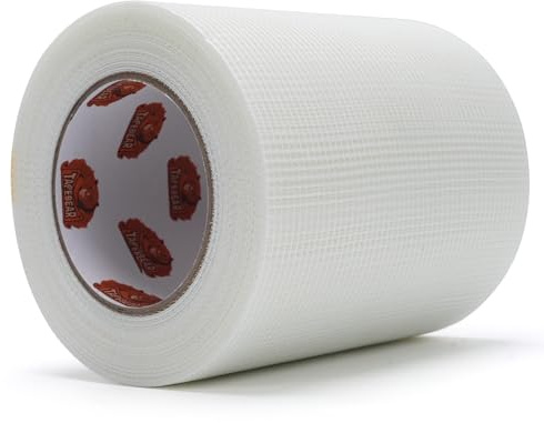 TAPEBEAR Cinta de Malla de Fibra de Vidrio para Yeso 15 cm x 45 m | Cinta para Reparación de Juntas Autoadhesiva, Ideal para Reparar Agujeros en Paredes, Techos y Grietas