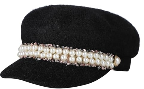 XINCHI Damen Schirmmützen Winter Fiddler Mütze Warme Ballonmütze Retro Fiddler Cap Elegante Wintermütze Zeitungskappe Frauen Newsboy Hut Vintage Barett Mütze Baskenmütze Winterkappe