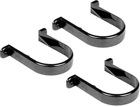 Pipestation Downpipe Clips Pack of 3 Brackets Fixing for 68mm Black Downpipe Rainwater Spout Gutter (Black) Pack of 3