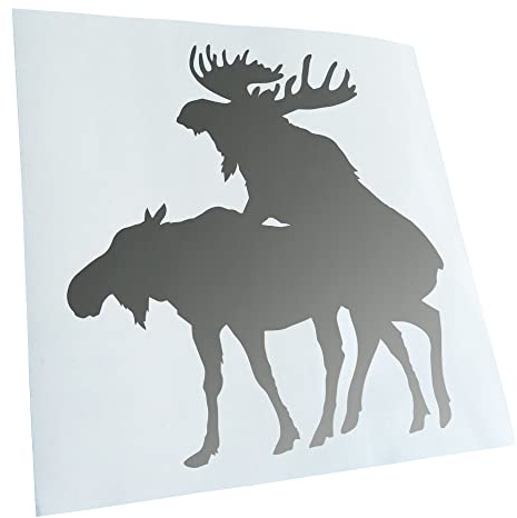 Kiwistar - Autoaufkleber - Elche Kopulierend - Silber - 10x10cm - Heckscheibe Auto Aufkleber wetterfest für Kfz LKW Mofa Truck - Sticker außen selbstklebend Tuning Zubehör für Fenster Fahrzeug Scheibe