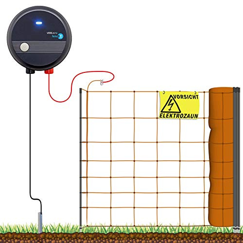 VOSS.farming Hundezaun Starterset Elektrozaun, anschlussfertiges Elektronetz für Hobby, Freizeit und zur Gartensicherung, mit umfangreichem Zubehör, ideal für Einzäunungen in Ihrem Garten