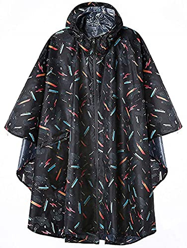 Regen Poncho Jacke Mantel für Erwachsene mit Kapuze wasserdicht mit Reißverschluss im Freien