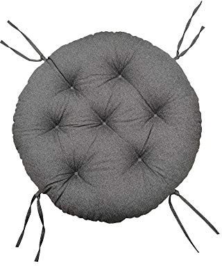 chilly pilley Papasansessel Rundkissen RundRattansessel Auflage Sesselkissen Gartenkissen Sitzkissen Garten Kissen Gesteppt mit Schlaufen (50cm, Grau)
