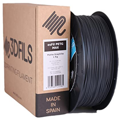 3DFILS - Filamento PETG Grafito para impresión 3D (1,75 mm / 1 Kg, Grafito)