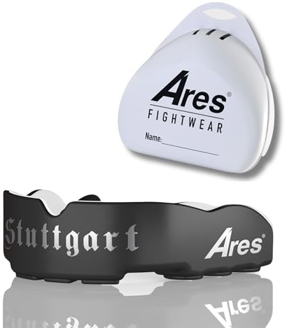 Ares Fightwear® SlimLine Mundschutz Boxen inkl. Aufbewahrungsbox für Kampfsport, MMA & Athleten I Maximaler Zahnschutz dank Optimaler Passform I Profi Mouthguard für Herren & Damen