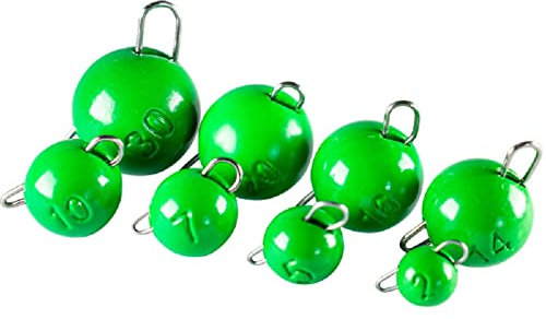 LMAB Tungsten Chebu Sinker - Cheburashka Rig Gewichte Set, bleifrei, beschichtet, zum Finesse Angeln, Barschangeln & Zanderangeln, Farbe Fluo Green, Größe 10,0 g
