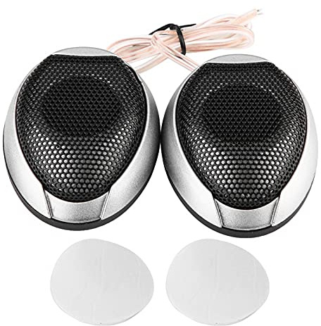 Mini bilhögtalare, 1000W bärbar bilhögtalare Audio Rund klibbbar högtalare Bilhögtalare med lim, par(Silver)