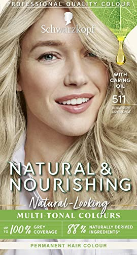 Schwarzkopf Natural And Nourishing, 511 Ultra Light Ash Blonde, Permanent, Blonde Hair Dye, Vegan