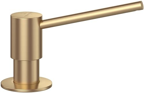 Villeroy & Boch Seifenspender, rund, 250 ml – Gold | Einbau-Spülmittelspender aus Edelstahl, 250 ml Füllmenge, von oben zu befüllen, 92362003