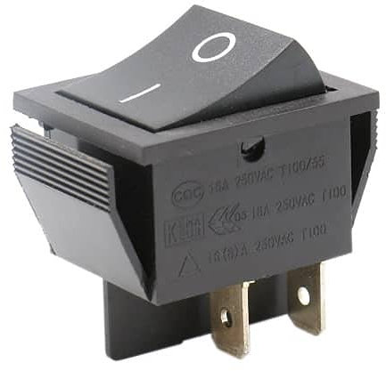 AUTOZOCO Interruptor Basculante DPST ON/OFF 4 pin, Interruptor Basculante DPST de Encendido y Apagado, Interruptor de Encendido/Apagado de Dos polos y Cuatro Terminales, 250 V - 16A, PVC, Negro
