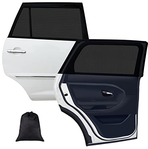 Parasol Coche Infantil Lateral,Parasol Ventana Coche Doble Tejido para Máxima Protección contra Rayos UVA,Parasol Coche Bebe para Muchos Tipos de Ventanas de Automóviles,Pack de 2 Unidades