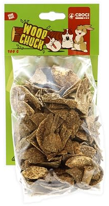 Croci Woodchuck - Chips di Betulla e Echinacea, Snack Mangime per roditori 100% naturale, Snack per conigli, criceti, cincillà e Porcellini d'india, 100g