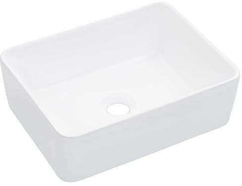 HIGSOSE Lavandino 40x30x13 cm in Ceramica Bianco Lavabo da Appoggio Lavandino da Appoggio Lavabo Appoggio Lavandino Bagno Lavabo Bagno da Appoggio Lavatoio Ceramica