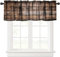 ZhiRain Rustikaler Querbehang aus braunem Holz, Holzfarben, Stangentaschenvolant, Fensterbehandlungen, 1 Panel, kurze Vorhänge für Küche, Bauernhaus, Wohnzimmer, Badezimmer, Schlafzimmer, 137,2 x 45,7