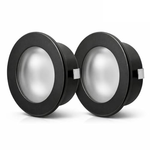 ADAKAT Pack de 2 focos empotrables totalmente metálicos G4 12V, cubierta de vidrio