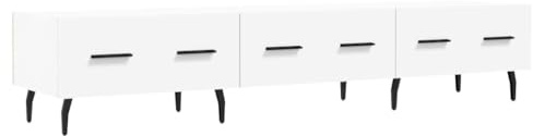 QZZCED Meuble TV, meuble TV, blanc, 150 x 36 x 30 cm, matériau dérivé du bois, pour salon, chambre à coucher, appareil de divertissement