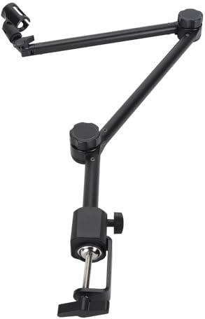 Annadue Supporto per Microfono, Supporto per Microfono da Tavolo in Acciaio Al Carbonio, Regolabile a 180 Gradi, Carico Massimo 1,5 Kg, Portatile per la Registrazione del Microfono