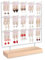 shidaishiye Porta Orecchini da Appendere, Espositore Orecchini con Ganci, Portaorecchini con Base in Legno (3 Livelli, 15 Ganci, Bianco)
