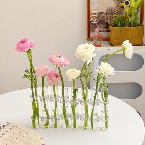 Vaso da fiori incernierato, Vasi di boccioli di provetta in vetro creativo, Vasi trasparenti per provette per fiori, Stazione di propagazione delle piante in vetro, Vaso per piante idroponiche