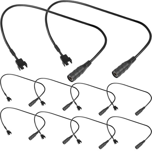 RUNCCI-YUN 10 Stück fan kabel 4pin auf DC,Computer PC Gehäuselüfter Power Adapterkabel, DC5521 auf 4-poliges Kabel,DC zu 3/4 Pin PC Lüfter Kabel（30m）