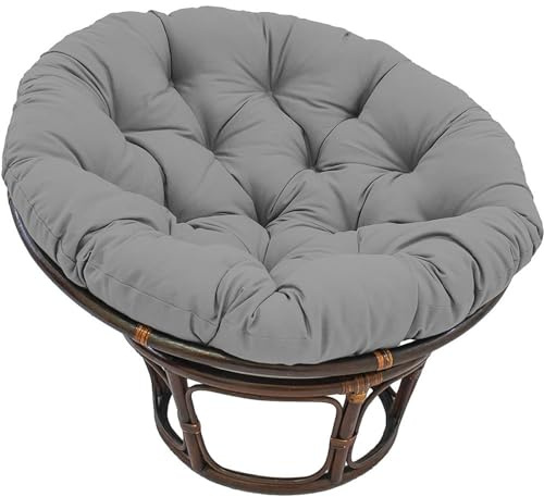 Hängendes Korbkissen, Papasan-kissenbezug, Getuftete, Langlebige, Wasserdichte Hängesesselkissen Für Den Außenbereich, Runder Freizeit-papasan-sitz(Size:130 * 130cm(51.2x51.2inch),Color:grau)