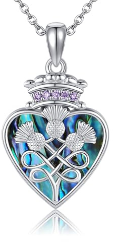 DAYLINLOVE Collar con colgante de flor de plata de ley 925 con hibisco, cardo escocés, loto, tulipán, rosa, joyería de flores, regalos para mujeres, mamá, esposa, 0.92*0.64 inches, Sin piedra preciosa