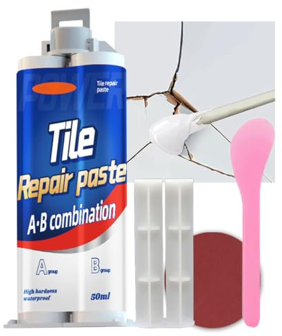 Shower Tray Repair Kit, Bath repair kit White, Ceramic Tile repair kit, Bathtub and Sink Kit for Repairing Scratches, Dents and Holes on Bathtub, Tiled Floor, Sink, Toilet, Bath Enamel Paint