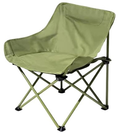 PLHBVDFWE Tragbarer Campingstuhl, klappbarer Strandstuhl für den Außenbereich mit großer Anti-Sink-Rückenstütze, ultraleichter, kompakter Campinghocker für Camping und Angeln, Armeegrün