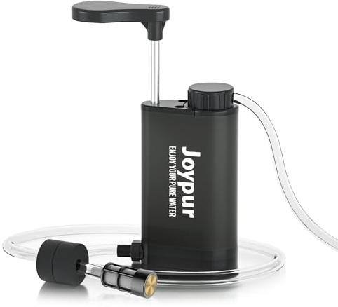 Joypur Wasserfilter Wasseraufbereiter Outdoor Survival, Schwarz | Aus Metall, 6000L Filterkapazität, Tragbar, Für Camping, Für Wandern, Für Notfall