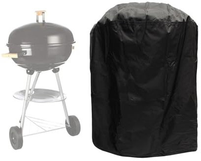 Grillabdeckung, runde Form, 70 x 70 cm, wasserdicht, Polyester, staubdicht, für den Außenbereich, Schwarz