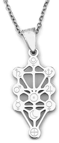 Simboliks Colgante de Kabbalah en Acero Inoxidable, Amuleto de Protección con el Árbol de la Vida, Diez Sefirot, Talismán Espiritual de la Cábala Judía, Símbolo Sagrado Sephiroth, Joyería Esotérica