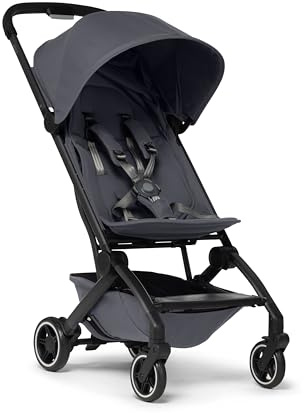 Joolz AER+ Lightweight Compact Travel Stroller – One-Hand Fold, Ergonomic Reclining Seat, XXL UPF 50+ Sun Hood, Airplane Cabin Size, Travel Pouch – Infant to Toddler - Stone Grey
