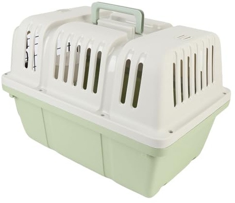 Haofy Hundekiste Hundeträger Hund Zwinger Geräumiges Design Atmungsaktivem Mesh Airline Zugelassene Leichte Tragbare für Kleine Haustiere mit Drahttür Zugelassen (Green)