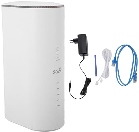 Jectse Módem de Wifi6 de Enrutador 5G con Ranura de Tarjeta SIM, 32 Dispositivos 2.4G 5.8G Banda Dual WiFi 6 Mobile WiFi Router 8 Antenas de Alta Ganancia 4x4mimo 5G (Enchufe de la UE)