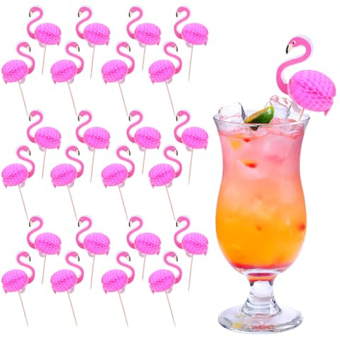 OUDQFCJ 50 Pièces Kit de Decoration Cocktail, Accessoire Cocktail Deco avec Bâtons de Feu D'artifice et Parapluie en Papier pour Fête Plage Anniversaire Mariage Boissons Gâteau Fruits