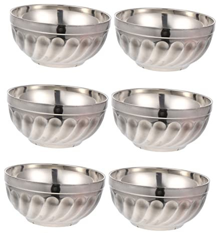 Ciieeo 6 pezzi Ciotole Acciaio Inossidabile con Isolamento Termico Ciotole per Cucina per Frutta Insalate e Facili da e Adatte e Ristoranti