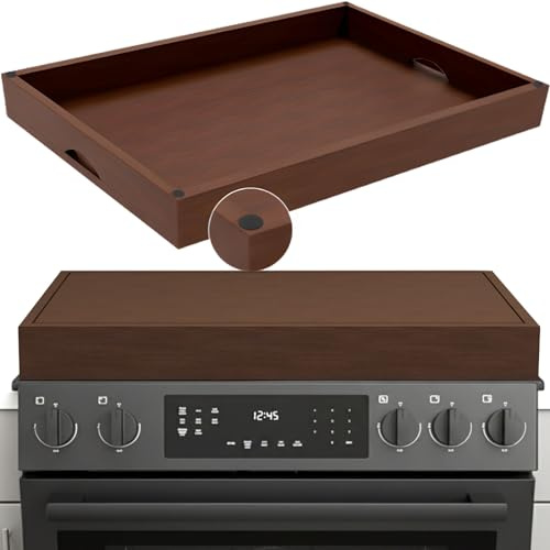 Wood Stove Top Cover for Gas Stove Top - Noodle Board Stovetop Cover for Gas Stove | Wooden Stove Cover Cutting Board with Handles | Butcher Block Stove Top Covers for Electric and Gas Burners