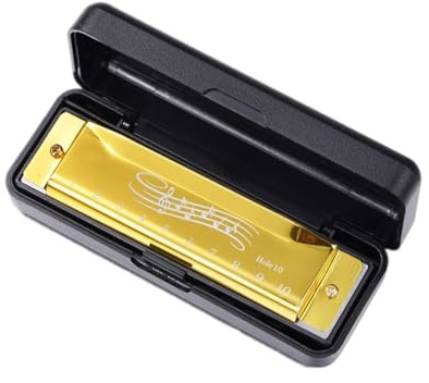 Armonica a bocca per principianti, armonica a bocca arpa, blu, giocattolo prescolare, strumento musicale a 10 fori a 20 toni per bambini, adulti, principianti, professionisti e lezioni della prima