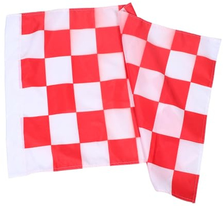 GANAZONO Drapeau de Course Rouge et Blanc Polyester Résistant Aux Intempéries pour Décoration Extérieure et Signalisation de Course