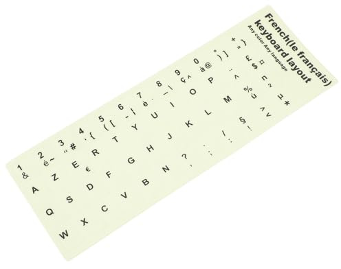 BESPORTBLE Autocollants pour Clavier D’Ordinateur Français Lumineux Phosphorescents Feuille 1 Pièce Film de Protection Clavier Rétroéclairé pour Bureau et Portable Fatigue Oculaire