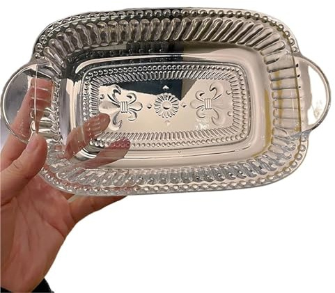 UALXPAO Saladier en cristal Bol en verre for aliments, desserts, fruits, salades(ColorB)