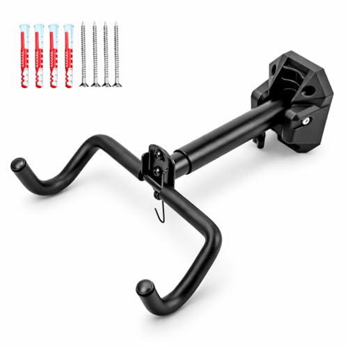 Soporte para Bicicleta de Pared Ajustable y Plegable | Colgador Universal Ahorra Espacio | Soporte para Bicicletas de Montaña, Carretera, Paseo e Infantiles | Resistente y Fácil Instalación