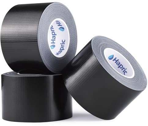 Hapric 3 Rollen Panzerband Schwarz 8.5Mil, 48 MM X 18 M, Wasserdicht