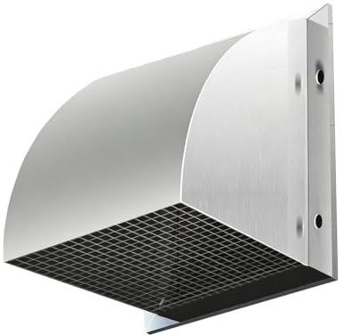 Cappuccio Quadrato Ventilazione Tetto In Acciaio Inossidabile, Copertura Per Ventilazione A Parete Con Rete Metallica, Cappa Aspirante Per Abitazioni(350mm)