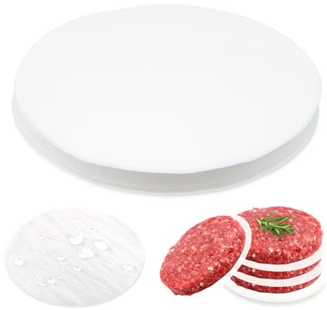 500 PcsBurger Papers, Hamburger Paper Sheets 11cm, Greaseproof Paper Sheets, Burger Press PaperParchment Papers for Baking Parchment Circles for Beef Burgers Patty Meat Cookies Cake Tins