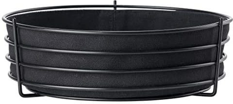 Zone Denmark Singles Brotkorb/Korb für Früchte und Gemüse, Metall und 100% Baumwolle, 25,5 cm im Durchmesser, schwarz